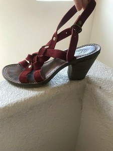burgundy gladiator sandals