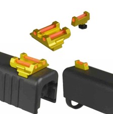 Gold Front and Rear Red Fiber Optic Sight 6.5 mm F Glock 43 43X 42 Slim Slide