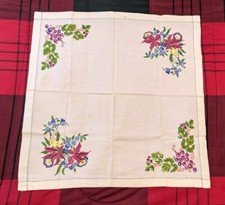 Square Table Linen 27 Embroidered Centerpiece Topper Multi Colored