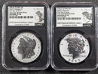 🌟 2023-S Proof $1 Morgan & Peace Silver Dollar NGC PF70 Set w/ 1g SILVER Label