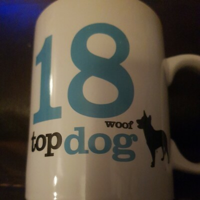 4 Zoll, Keramiktasse, 18, Platzhund, Woof