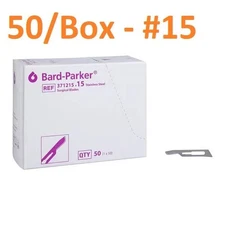 Bard Parker #15 Stainless Steel Dental Scalpel Blade, 50/PK, #371215
