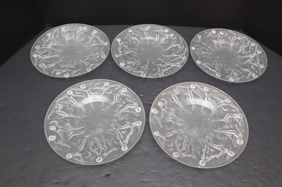 SET of 5 Phoenix Consolidated Glass Dance of the Nudes Nymphs Plates ART DECO