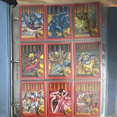 1992 SkyBox Marvel X-Men Series 2 Complete Base Set Trading Cards Binder NM 