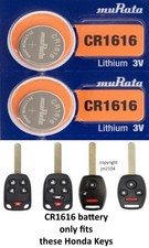 Remote Key Fob Battery Fits Honda Keys In Picture - Murata Sony Cr1616 2 Pkg