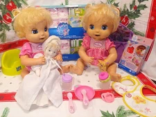 Baby Alive 2006 Soft Face Doll 2 Dolls 1 WORKS 1 WORKS PARTIALLY w Magnetic Cup+