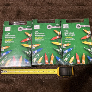 Lot Of 3- 100 Multi Colored Mini LED Lights Steady Lit Home Accents New