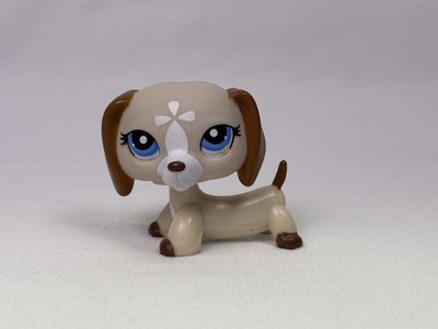 LPS Littlest Pet Shop #1491 Dachshund Cream Blue Eyes Hasbro 2006 Authentic