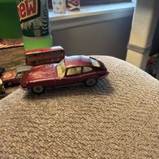 Vintage HUSKY Jaguar E Type Diecast Toy Car Great Britain Red w Yellow Interior
