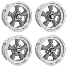American Racing Gray 15x8 Torq Thrust D Wheel Set Mustang 65-73 W Machined...
