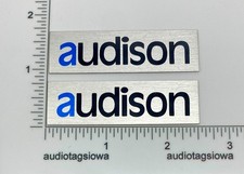 Audison Custom Aluminum Speaker Badge Logo Pair Self Stick