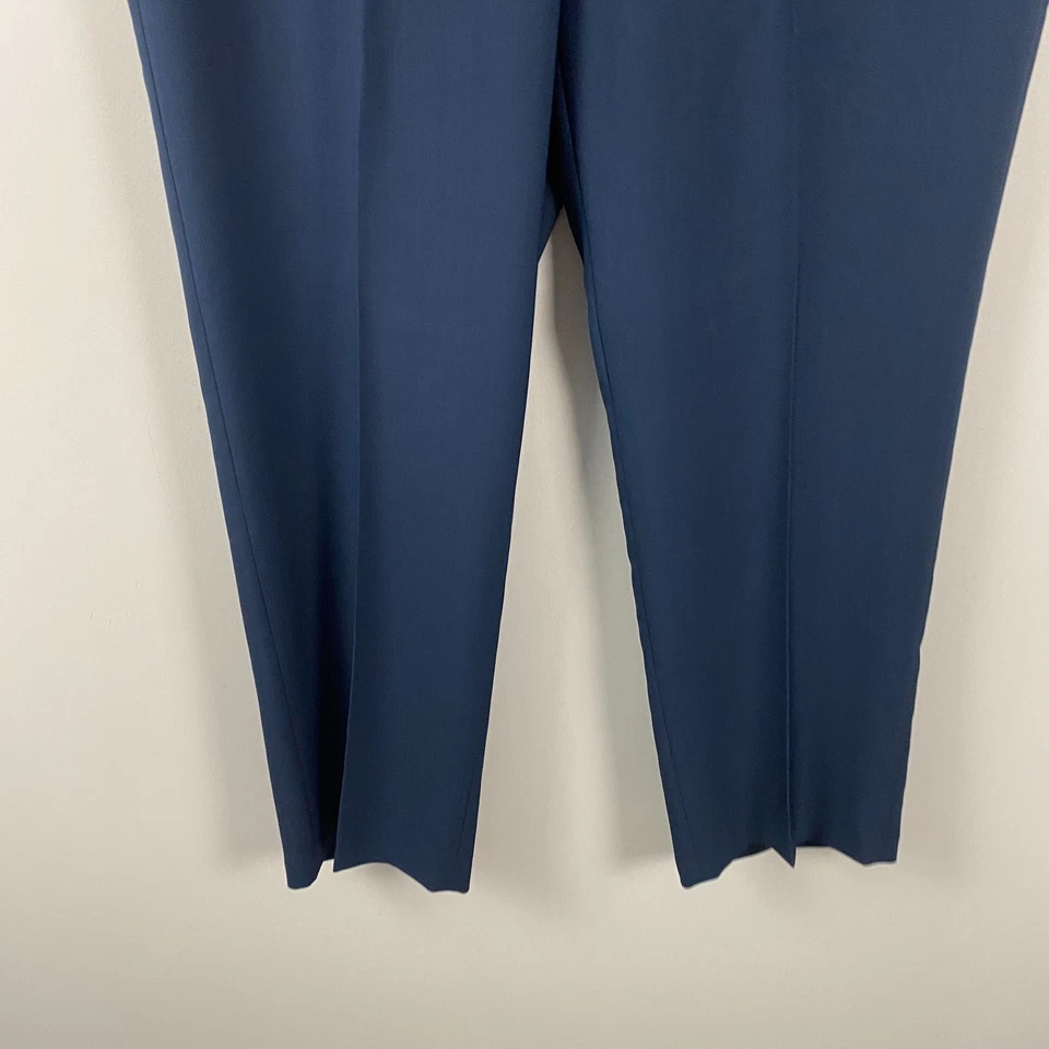 Pantalones de vestir Haggar Premium cómodos talla 40x30 azul elástico calce clásico Foto 3 de 4