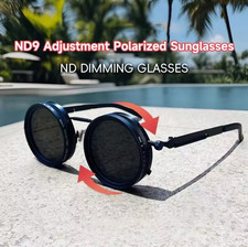Polarized Round Sunglasses Men ND9 Adjustable Dimming Sun Glasses Women Retro