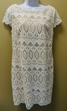 ELIZA J SEXY CHIC CROCHET LACE SCALLOPED SHEATH DRESS Sz 10 retail $148