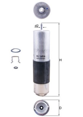 Kraftstofffilter KNECHT KL 169/6D Leitungsfilter für MERCEDES KLASSE S205 W205