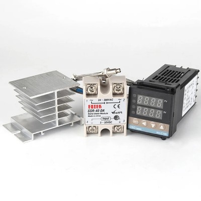 6600W REX-C100 Thermostat + Heat Sink + Thermocouple + SSR-60 DA Solid State Mod