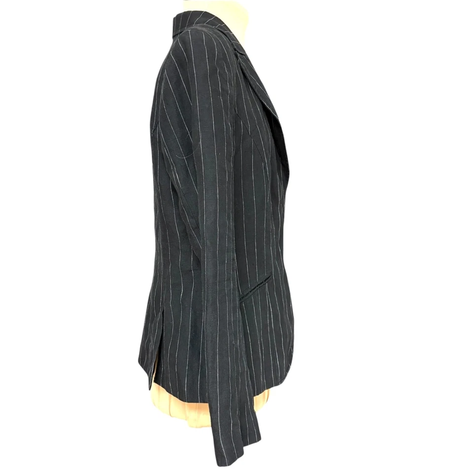 blazer H&M vintage 8 lino negro eduardiano steampunk academia indie Y2K preppy Foto 4 de 4