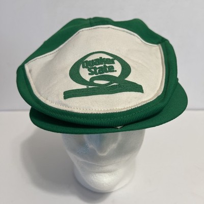 Vintage Quaker State Oil Newsboy Flat Cap Snapback Hat Promo Made In USA 80s