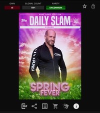 DIGITAL Topps WWE DAILY SLAM 21 APRIL SPRING FEVER Pink - CESARO 7591cc