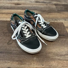 Vans Zip Up Shoes Old Skool Tartan Daze Punk Skate Spiked Plaid M 6 W 7.5