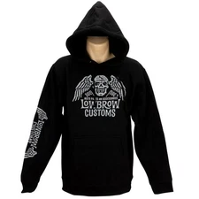 Lowbrow Customs Winged Skull Pullover Hooded Sweatshirt