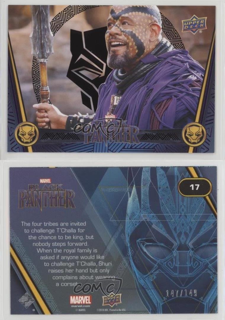 2018 Upper Deck Marvel Black Panther Black 147/149 Awaiting Challengers #17 r9d thumbnail 3