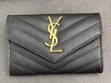 Saint Laurent CASSANDRE MATELASS  small envelope wallet grain de poudre leather