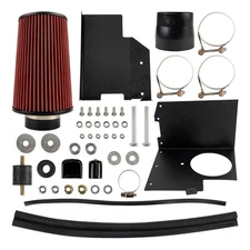 3" Red Cold Air Intake Kit w/ Heat Shield For 2007-2011 Jeep Wrangler V6 3.8L