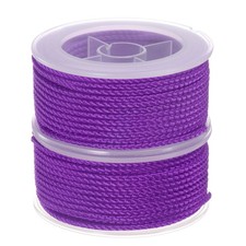 2pcs Nylon Thread Twine Beading Cord 2mm Braided String 11M/36 Feet, Purple