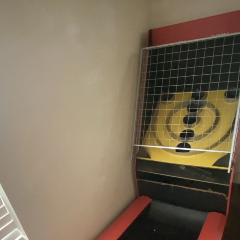 Skee Ball Machine Red and Black Classic Indoor Arcade Game with Ball
