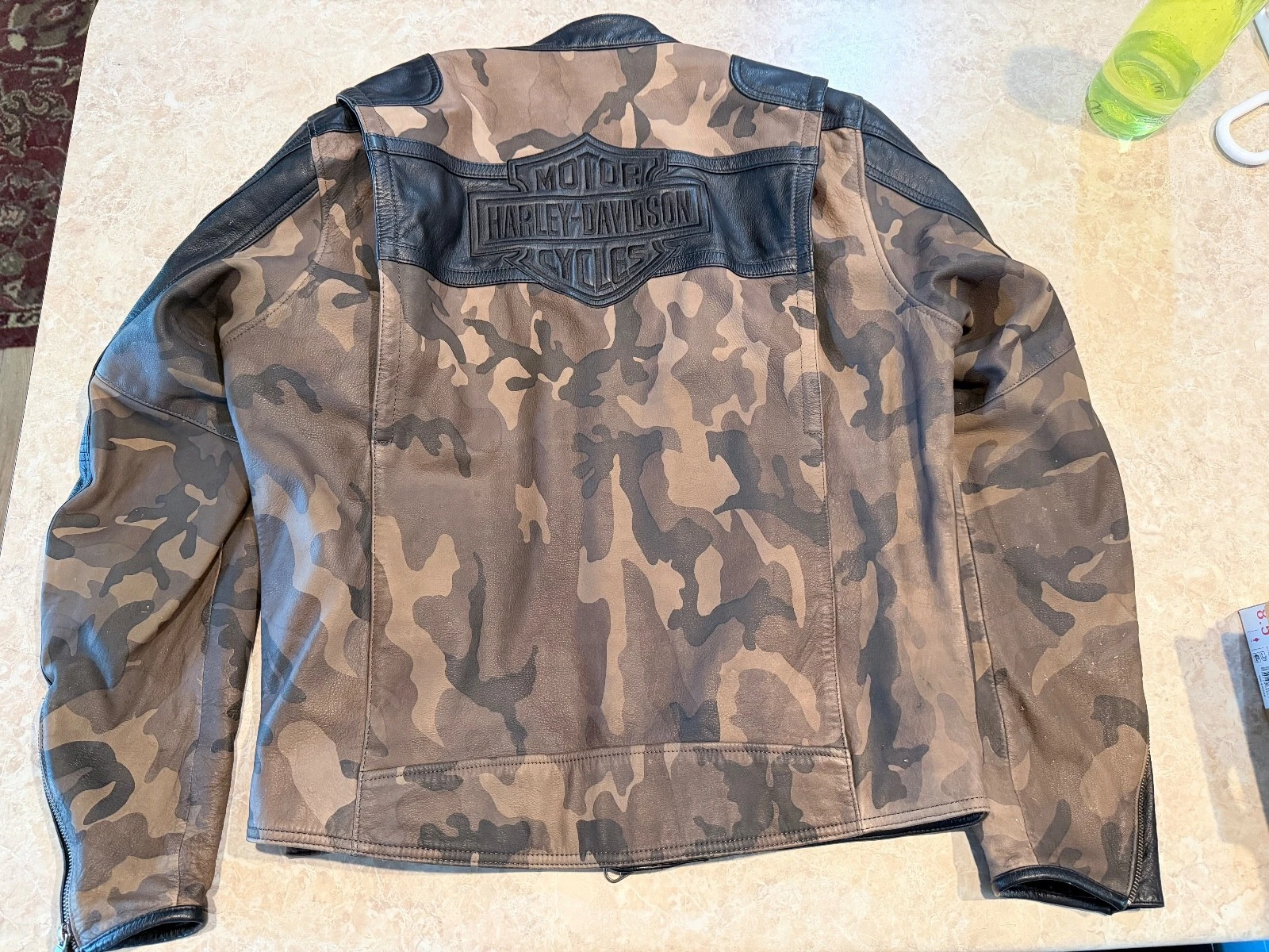 Harley Davidson Camo Leather Jacket Mens Large Nightfall HD-236 - product detail image 10