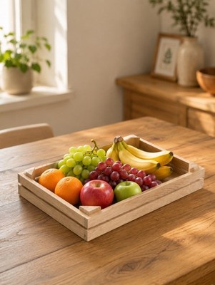 Craster RUSTIKAL Holz echt massiv Eiche Feinkost Stil Servieren Obst Tablett Platte