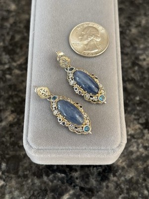 Michael Valitutti Gems en Vogue Kyanite Blue Topaz Sterling Silver Earrings
