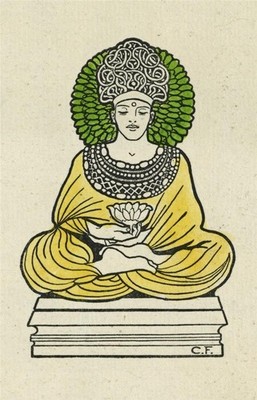 Cecil französischer (1879-1953) antiker Holzschnitt - Prinz Siddartha