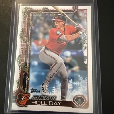 2025 Topps Holiday Jackson Holliday Red Ginger Bread Cookie Back H188 Orioles SP