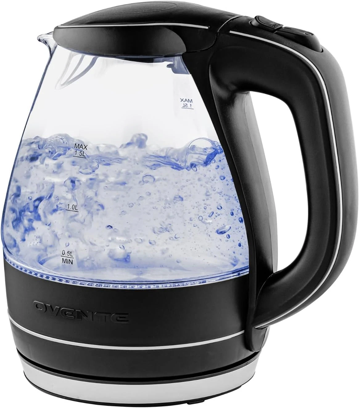 OVENTE Electric Kettle, 1.5L Borosilicate Glass Countertop Water Heater and Boil