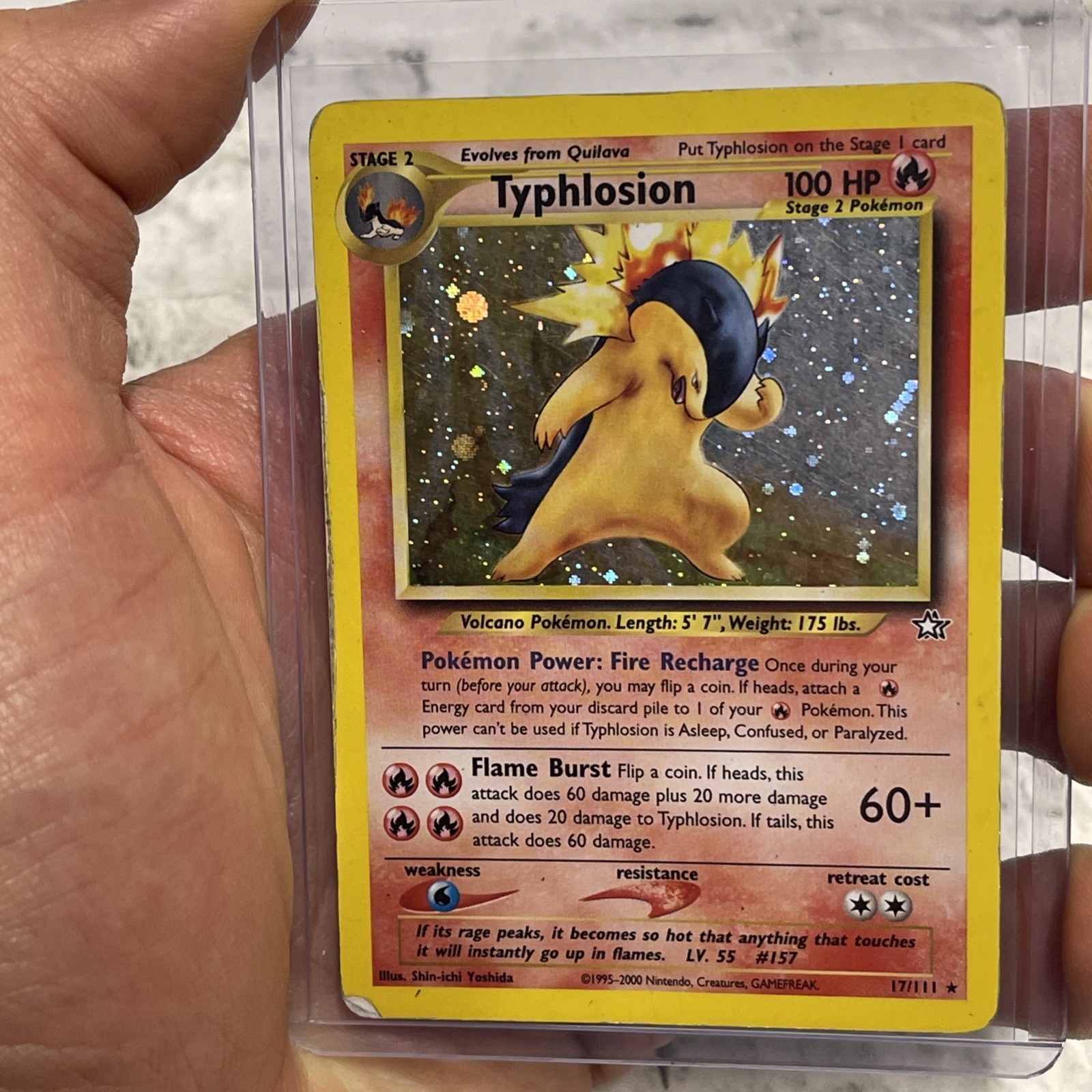 Pokemon TCG - Typhlosion 17/111 Holo Rare - WOTC Neo Genesis - MP/LP Vintage