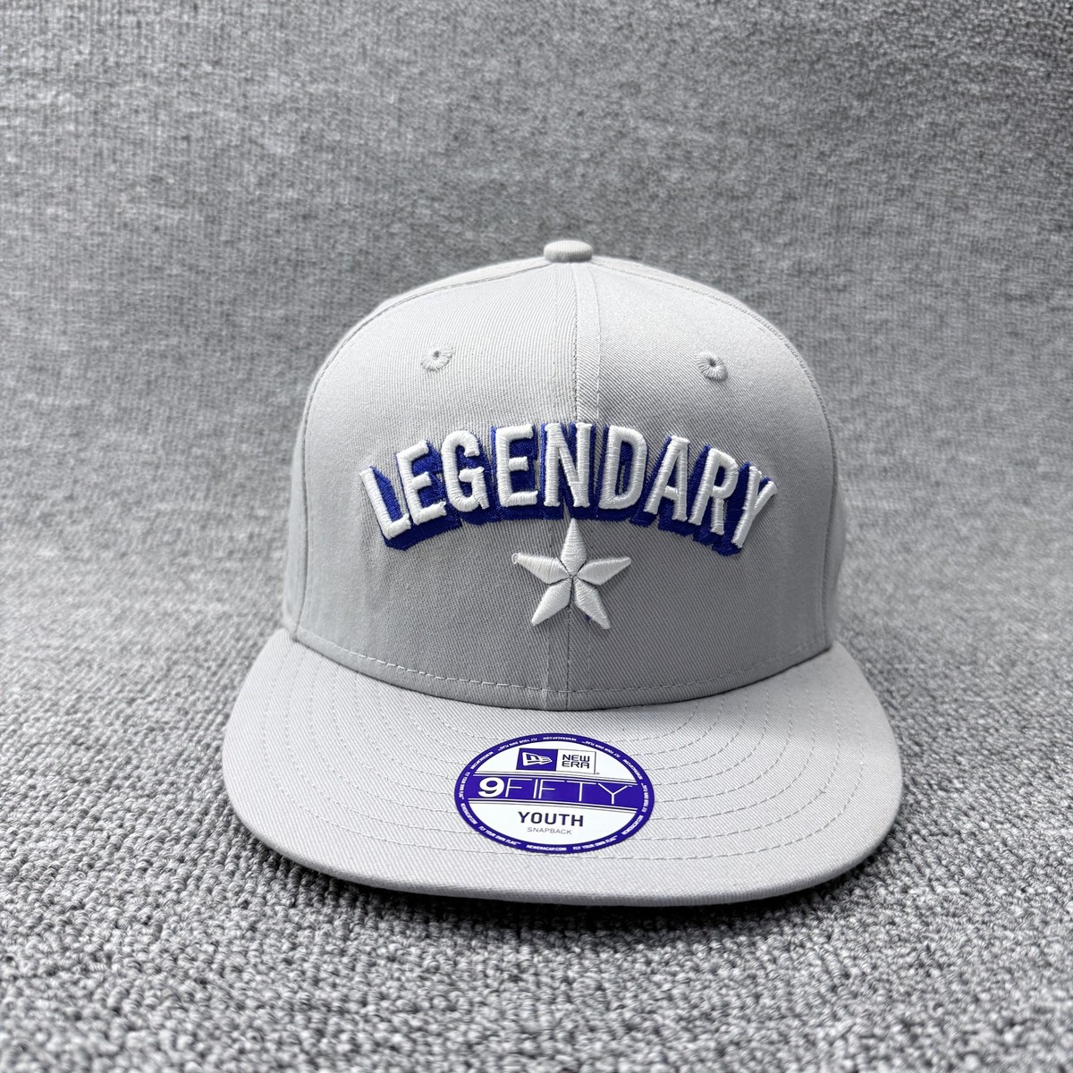 New Era 9FIFTY Youth Snapback Hat Gray Blue White Legendary Star Cap