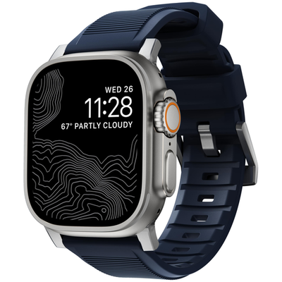 #ad Nomad Rugged Band For Apple Watch 45 49Mm Atlantic Blue Silver Hardware Apple $72.41
