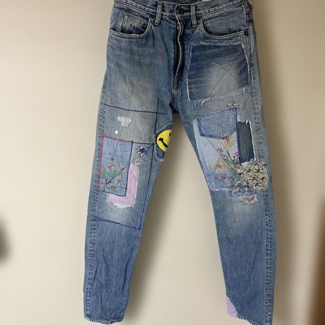 Kapital Okabilly Patchwork Design Light Blue Deni… - image 1