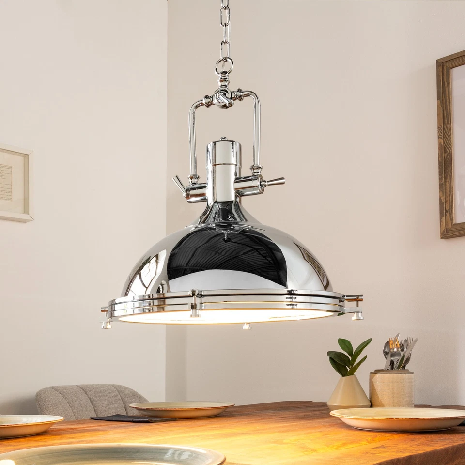 Industrial Hängelampe INDUSTRIAL 45cm silber Chrom Designklassiker Pendelleuchte