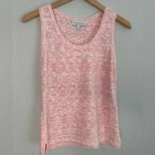NEW Michael Stars Pink Tweed Sweater Vest Tank Top Teacher School Preppy Stretch