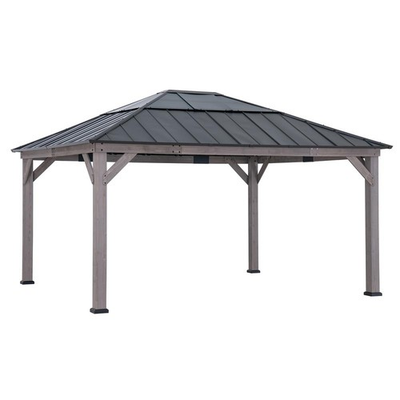 #ad #ad Sunjoy 13 ft. x 15 ft. Cedar Framed Gazebo with Black Steel $1325.27
