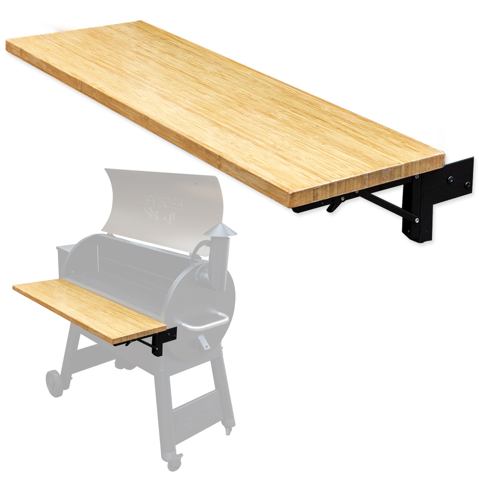 Iron Forge Tools Wood Folding Grill Shelf - Accessories for Traeger Pro 34 Serie