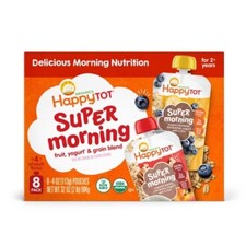 Happy Tot Super Morning Give Back Pack 8Pk Organic Bananas, Blueberries, Yogurt