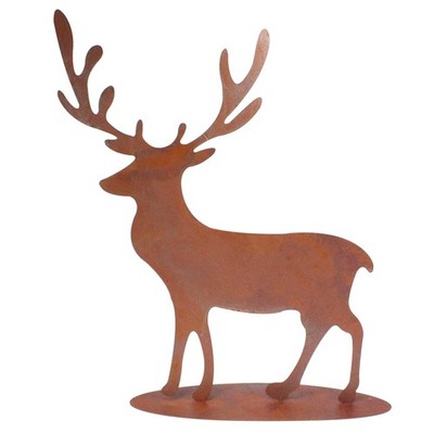 Hirsch Edelrost ca61×52cm Metall Figur Rost Geweih Elch Reh Winter Tier Deko