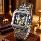 luxury Men‘s square Automatic Mechanical Watch Alloy busines Gift free shipping