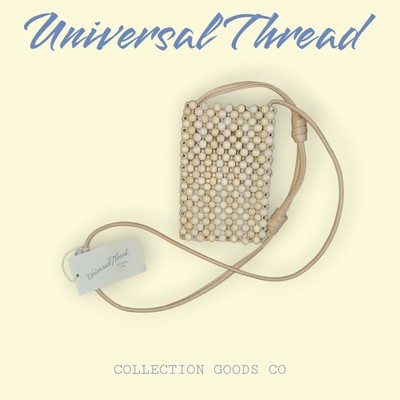 Universal Thread wood bead small purse Shoulder Bag (Adjustable Strap)