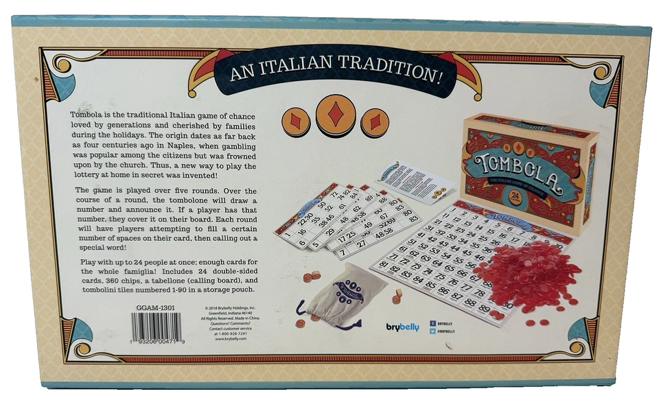 Tombola The Traditional Italian Game of Chance Board Game 24 Players COMPLETE - Image 2 of 3