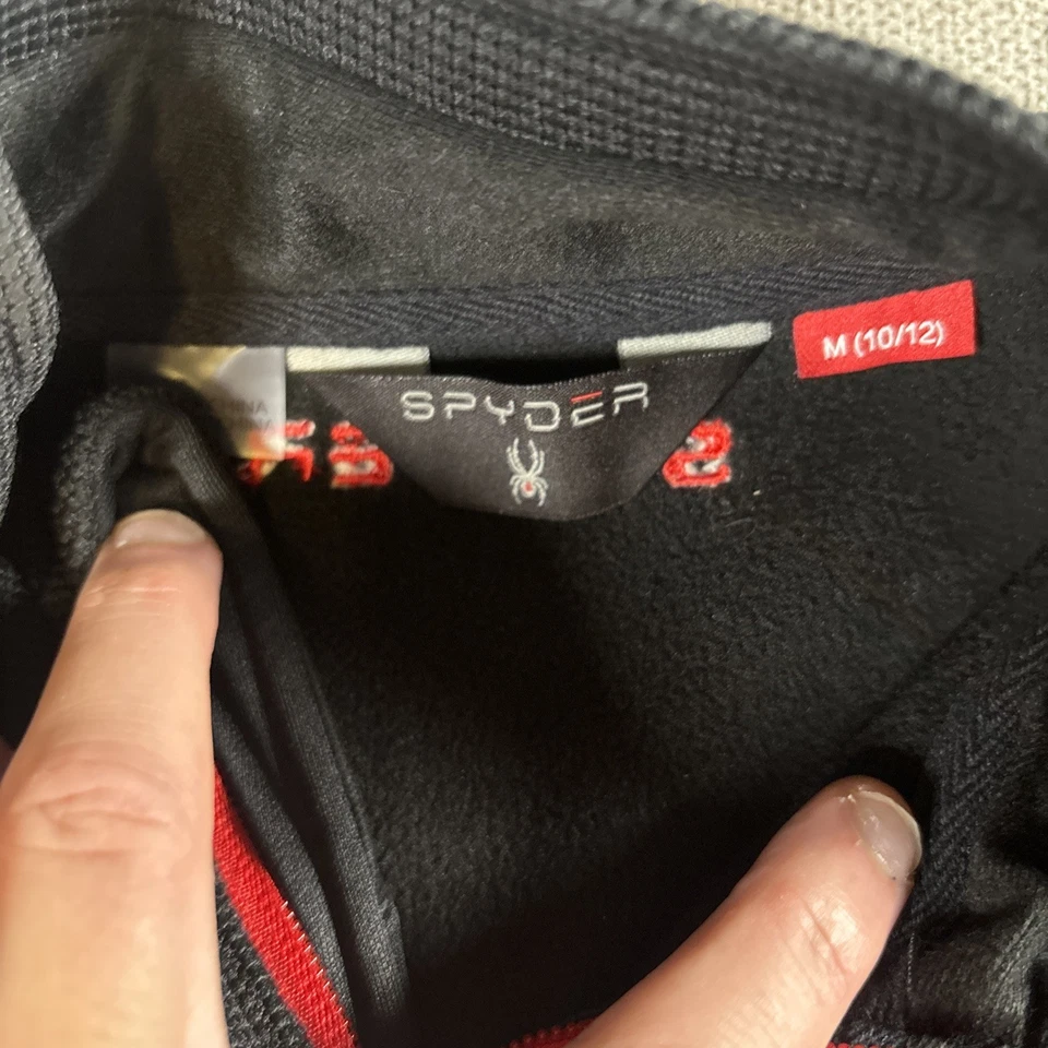 Abrigo Spyder Youth Cremallera Completa Negro y Rojo Talla M (10/12) Foto 3 de 4